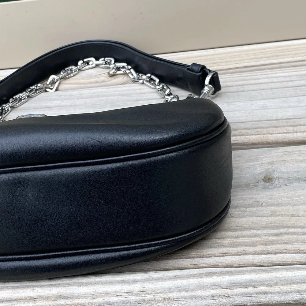 Marc Jacobs The Small Curve Shoulder Bag Black Leather Hobo with Dust Bag